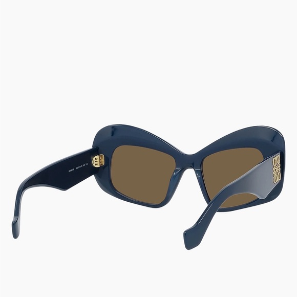 Loewe Women's Navy Sunglasses with Gold Accent (NWT) - Picture 6 of 9